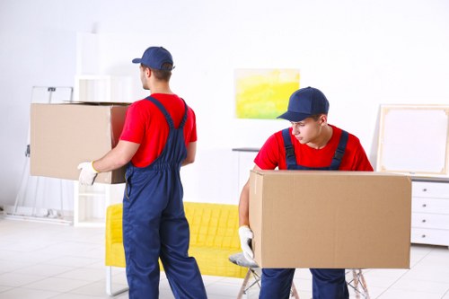 Office removals planning in Haroldhill with moving boxes and workspace setup