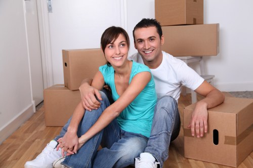 Secure storage space in Haroldhill with organized shelves and packed belongings