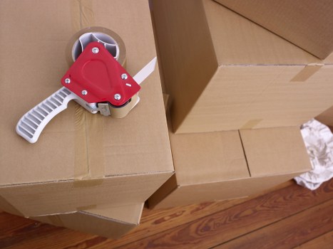 Packed storage unit ready for collection in Haroldhill
